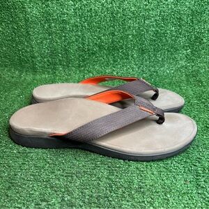 Vionic Men's Arch Support Sandals Size 10 M Brown Thong Slide Flip Flop Slip On